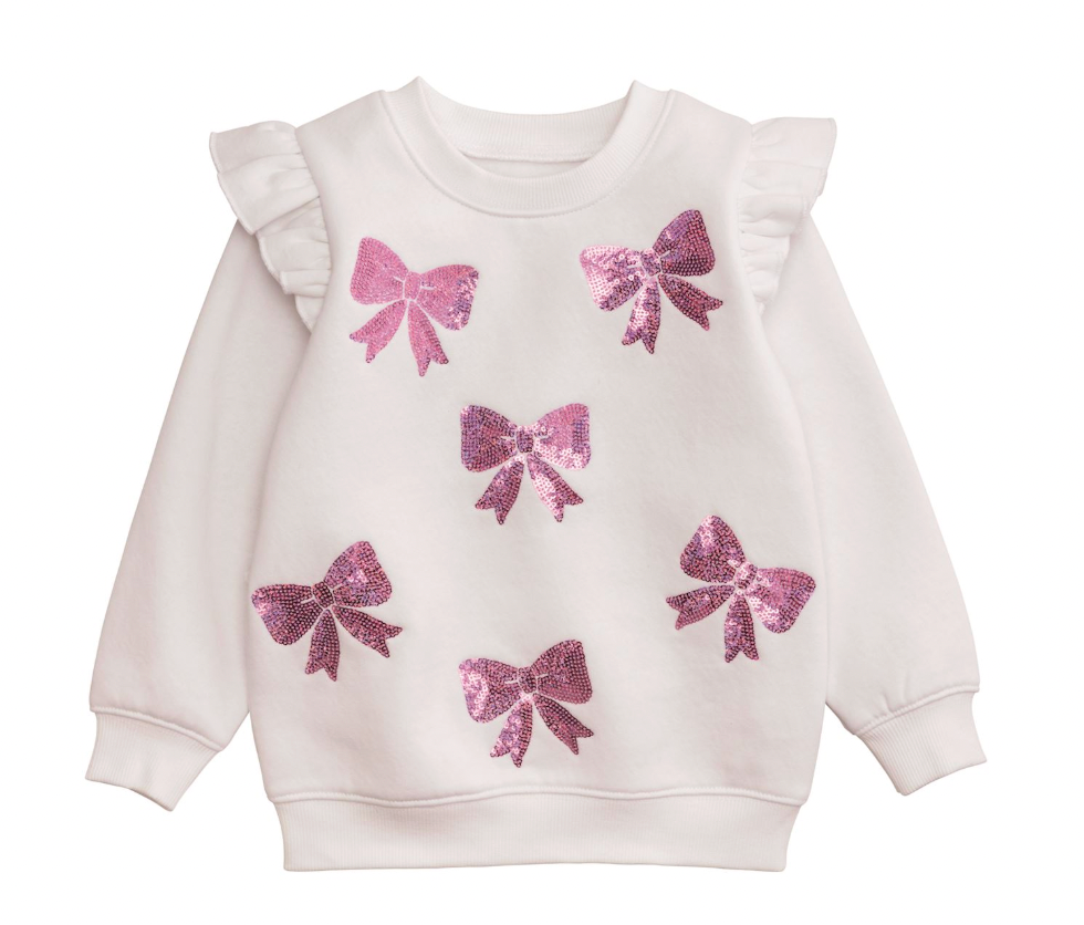 Youth Bow Sequin Sweatshirt