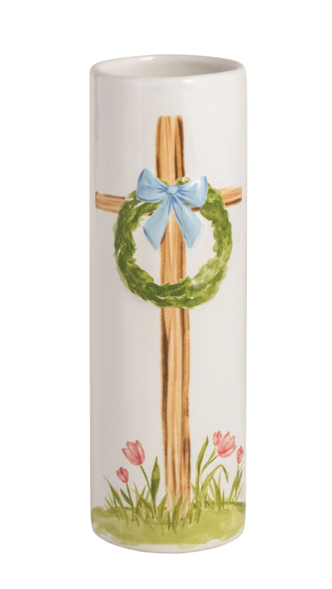 Blue Cross Stem Vase