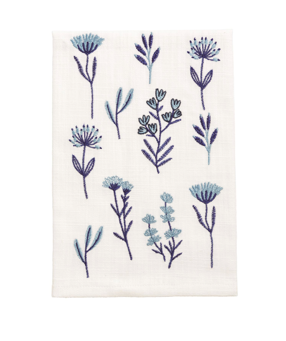 Blue All Over Flower Towel