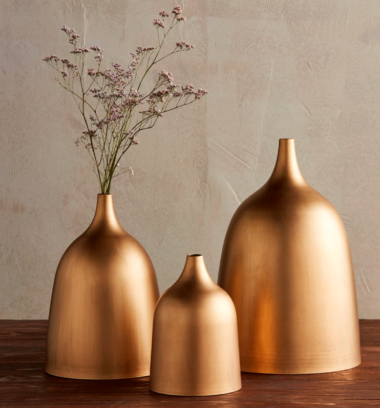 Nesting Brass Vase Set