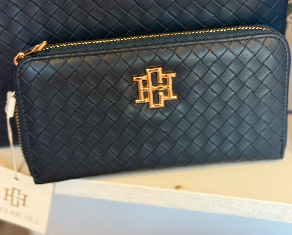 Penelope Wallet Woven Navy