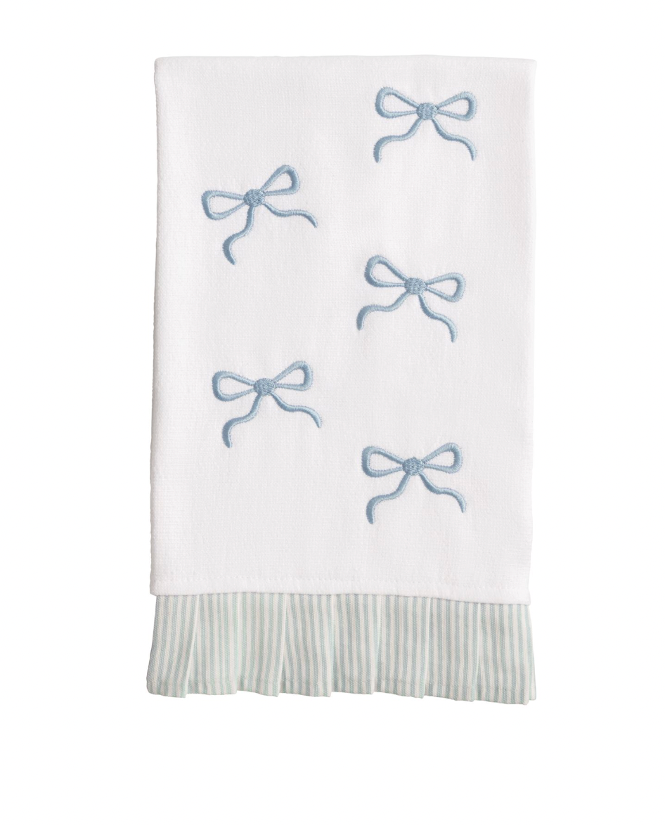 Stripe Bow Pleated Trim Towel