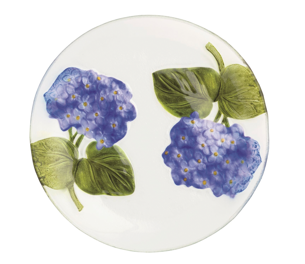Hydrangea Glass Plate