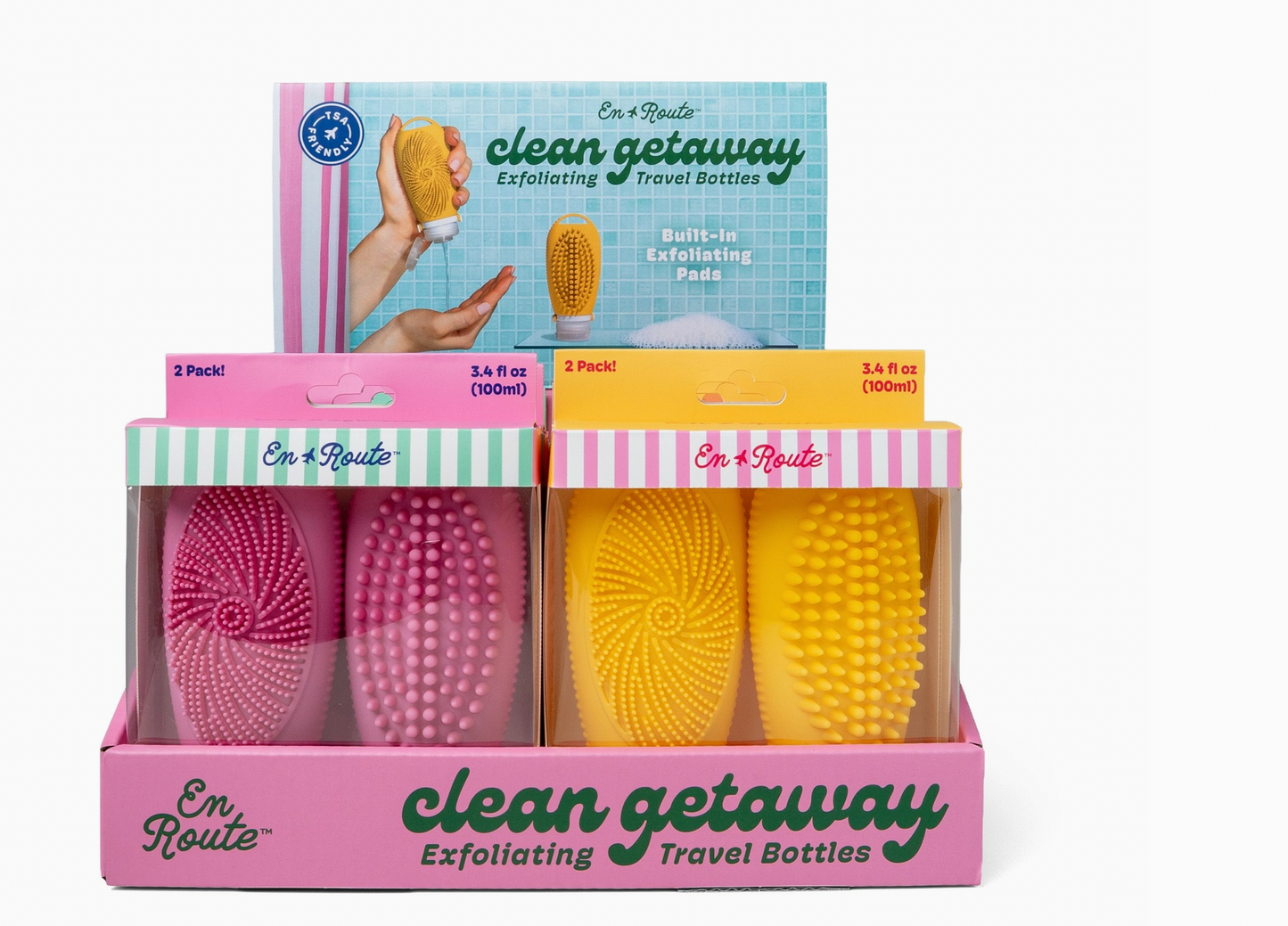 En Route Clean Getaway All-in-One Scrub Bottles