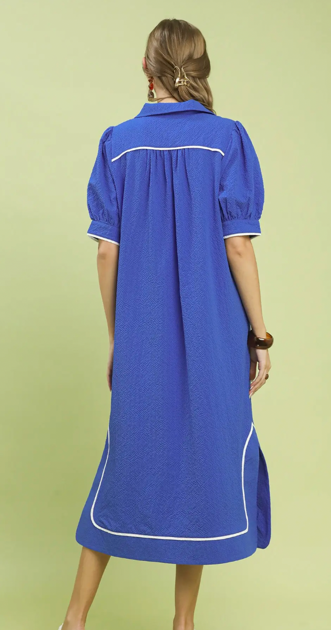 Seersucker Midi Dress