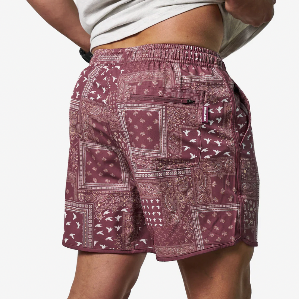 Paisley Duck - Maroon Swim Trunk