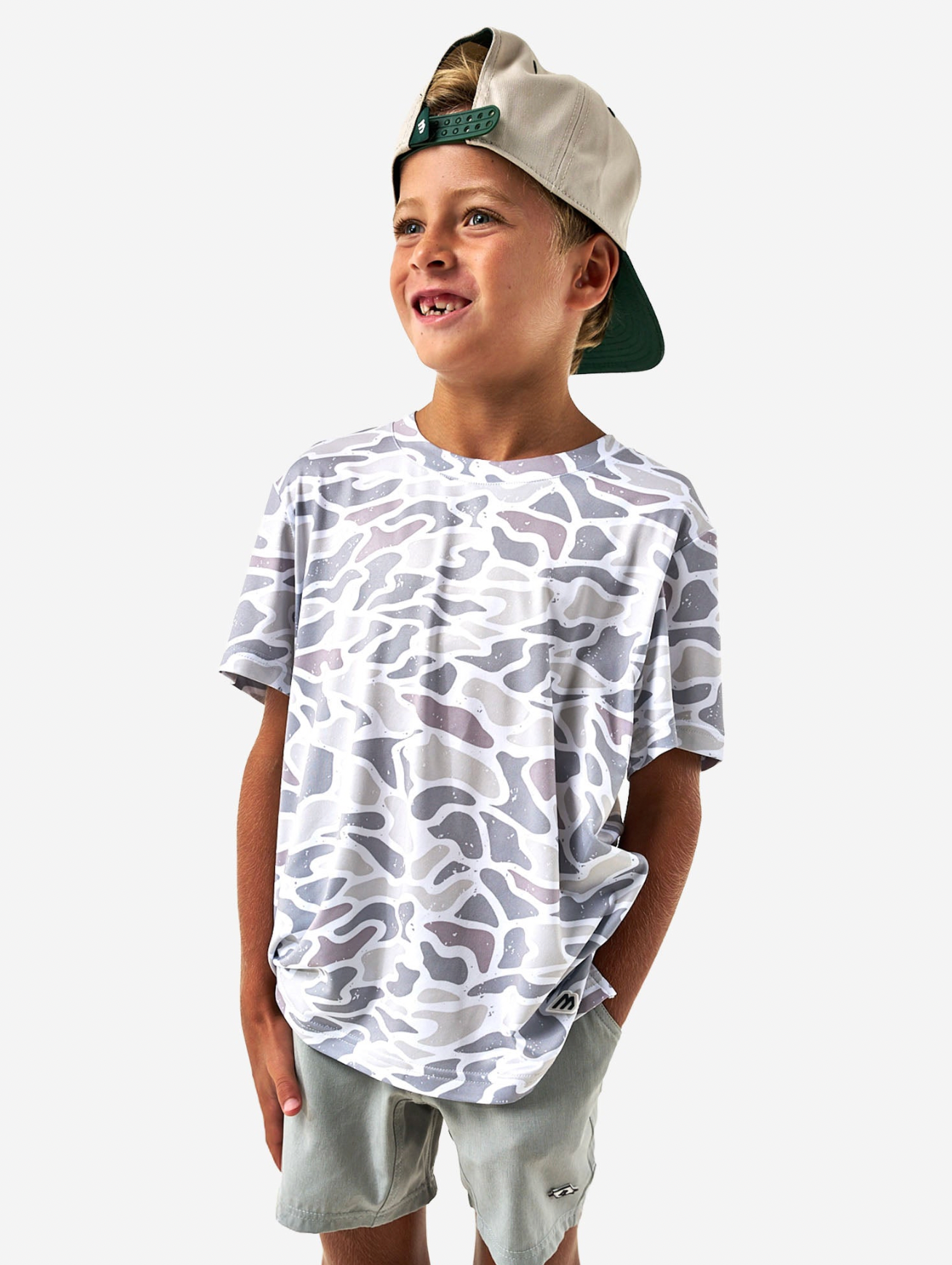 Youth Go To Tee-White Camo