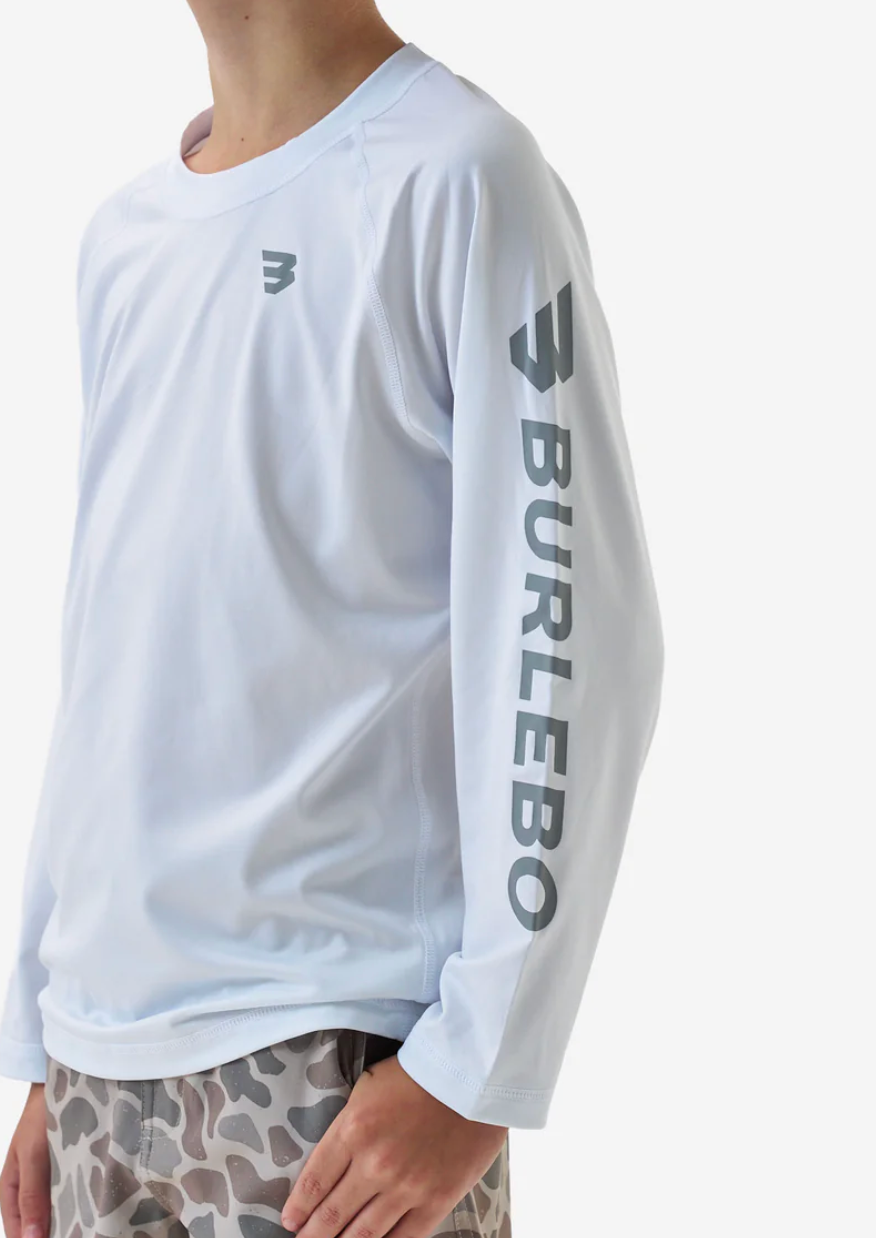 Youth Rash Guard - White and Light Grey