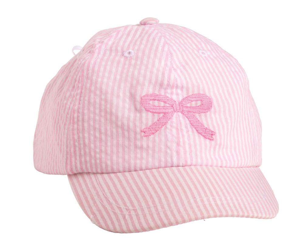 Pink Bow Embroidered Hat