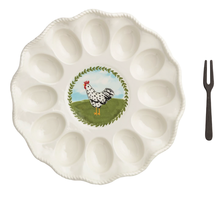 Rooster Deviled Egg Tray Set