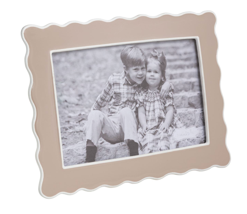 Taupe Ruffle Enamel Frame