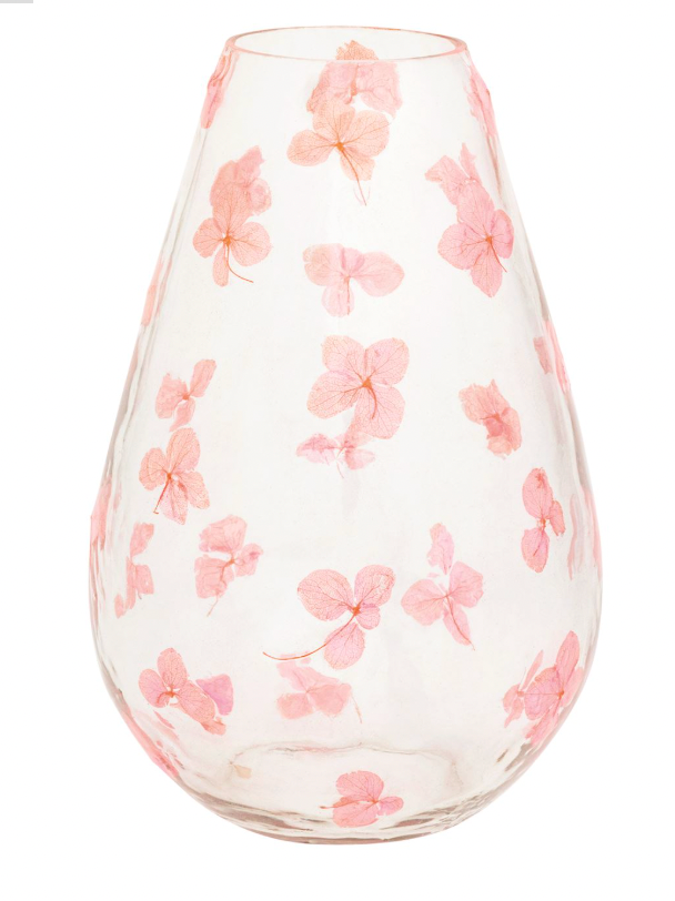 Small Pink Pressed Flower Vase