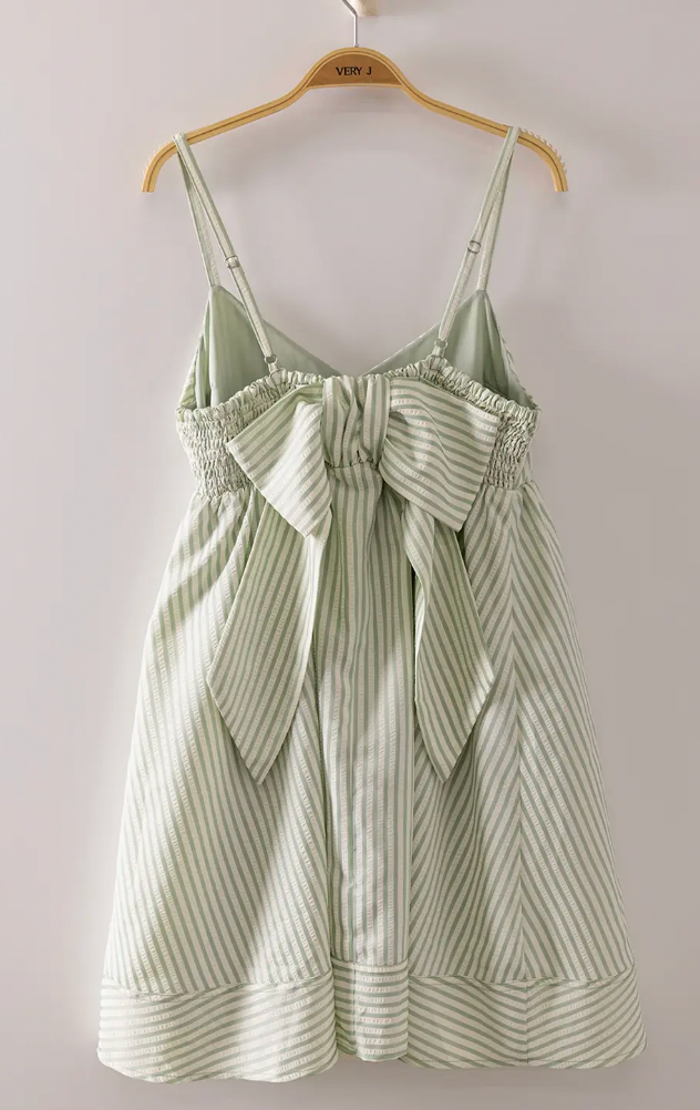 Stripe Bow Babydoll Sundress