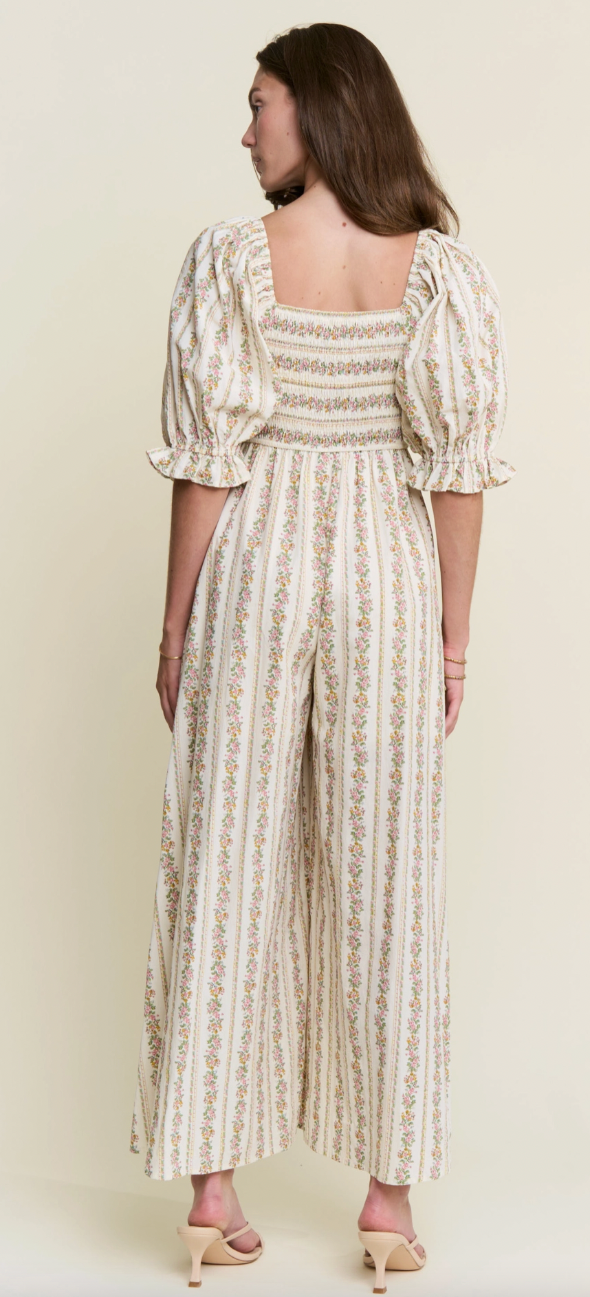 Floral Stripe Wide-Leg Jumpsuit