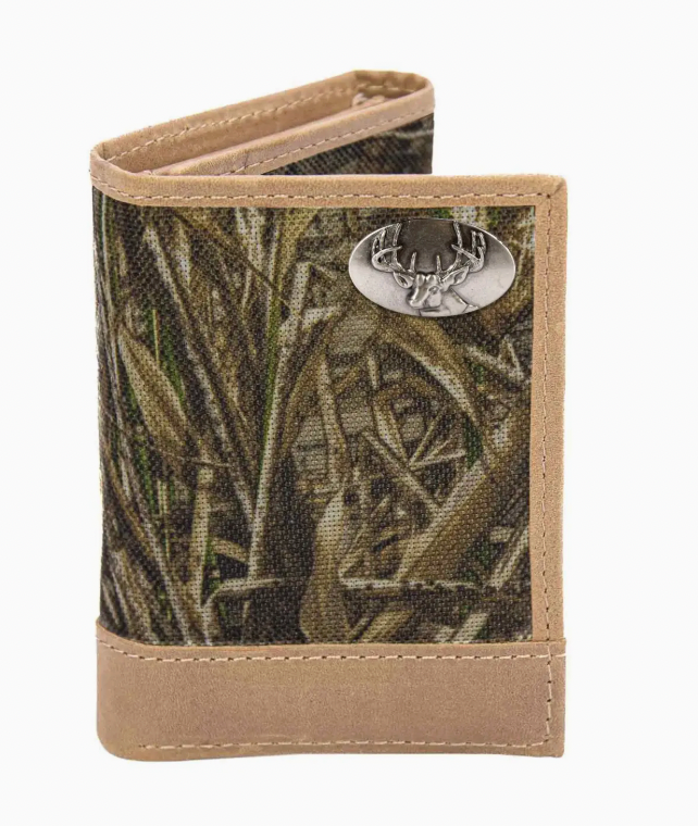 Buck Leather Trifold Wallet Realtree