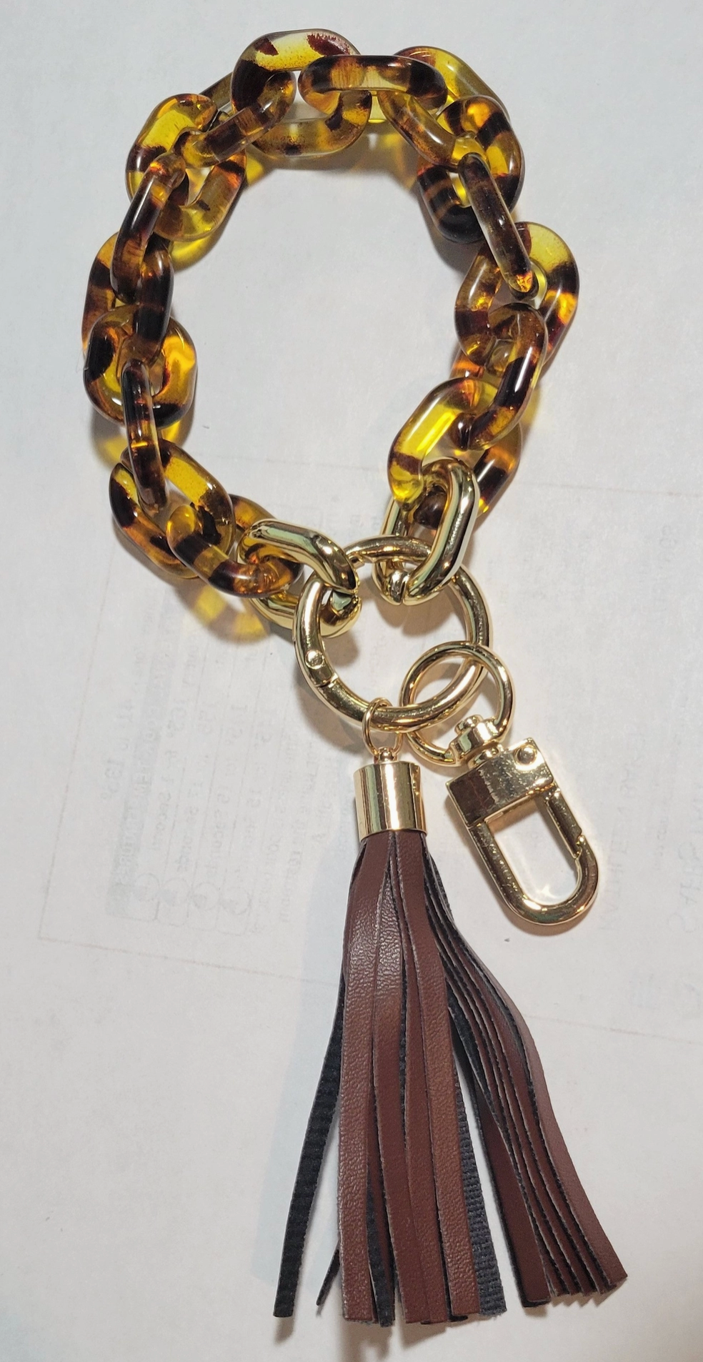 Chain Link Keychain Wristlet - Brown
