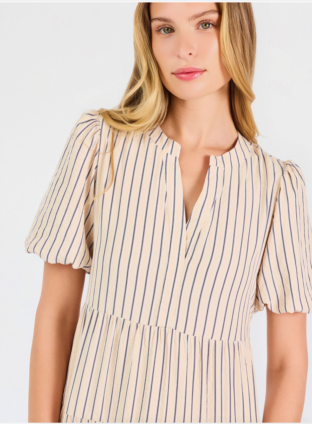 Kinsley Stripe Black/Tan Dress