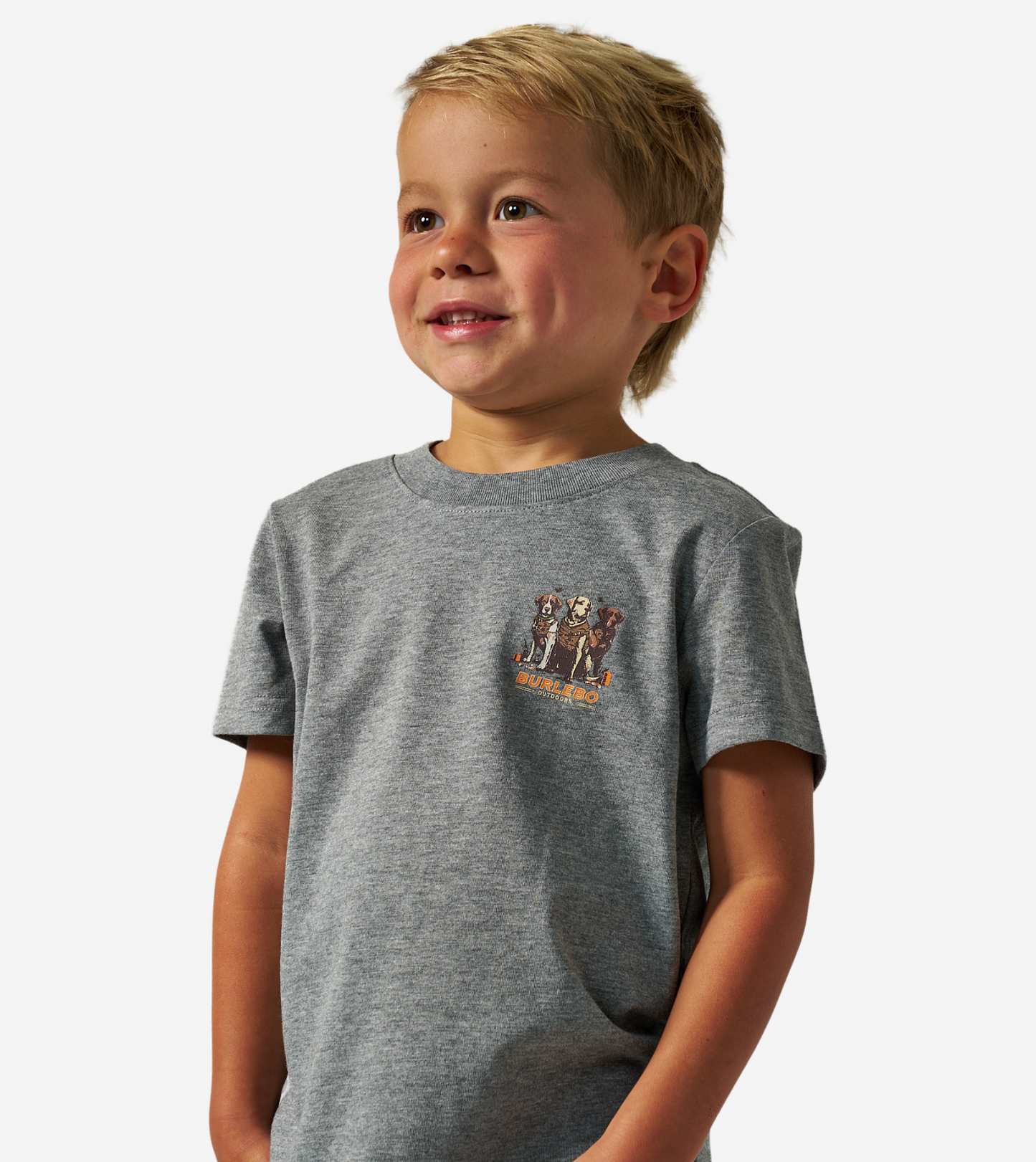Youth Tee-Camo Duck Dogs-Dark Heather Gray