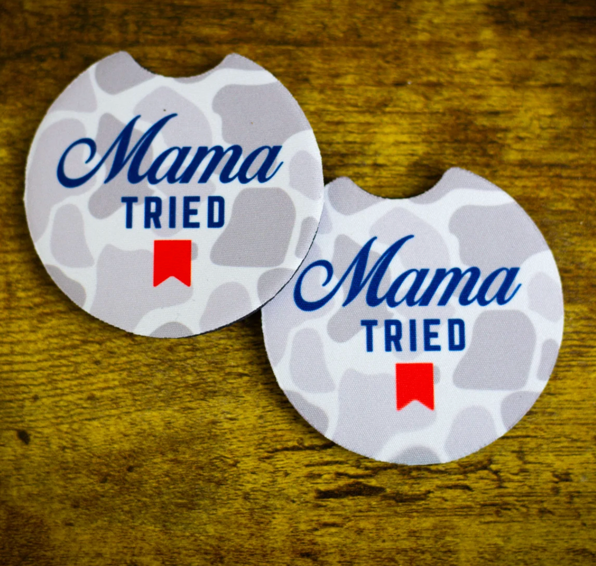 Mama Tried - White camo - coaster
