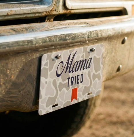 Mama tried white osc - car tag
