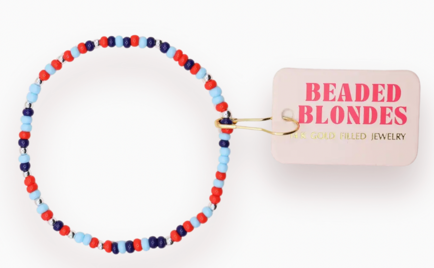 Bright Red and Blues Sprinkle Bracelet