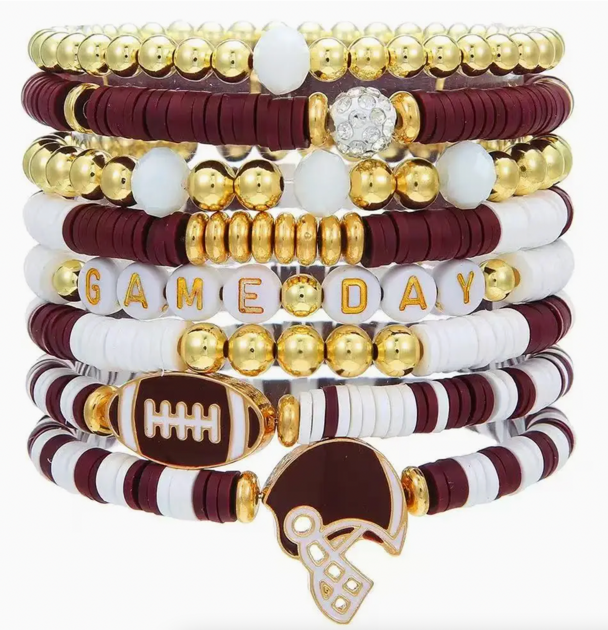 Maroon Stackable Bracelets