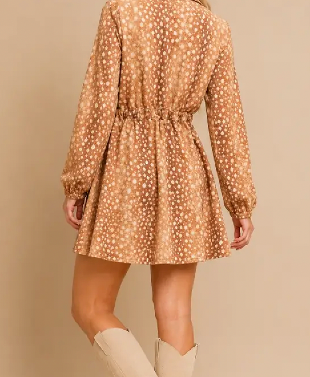 Fawn Print Denim Shirt Dress
