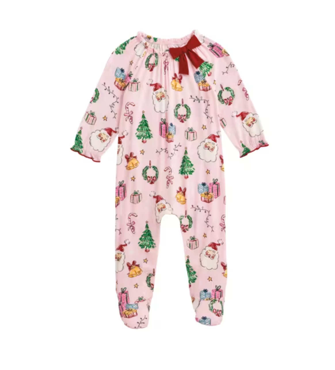 Pink Christmas Baby Sleeper