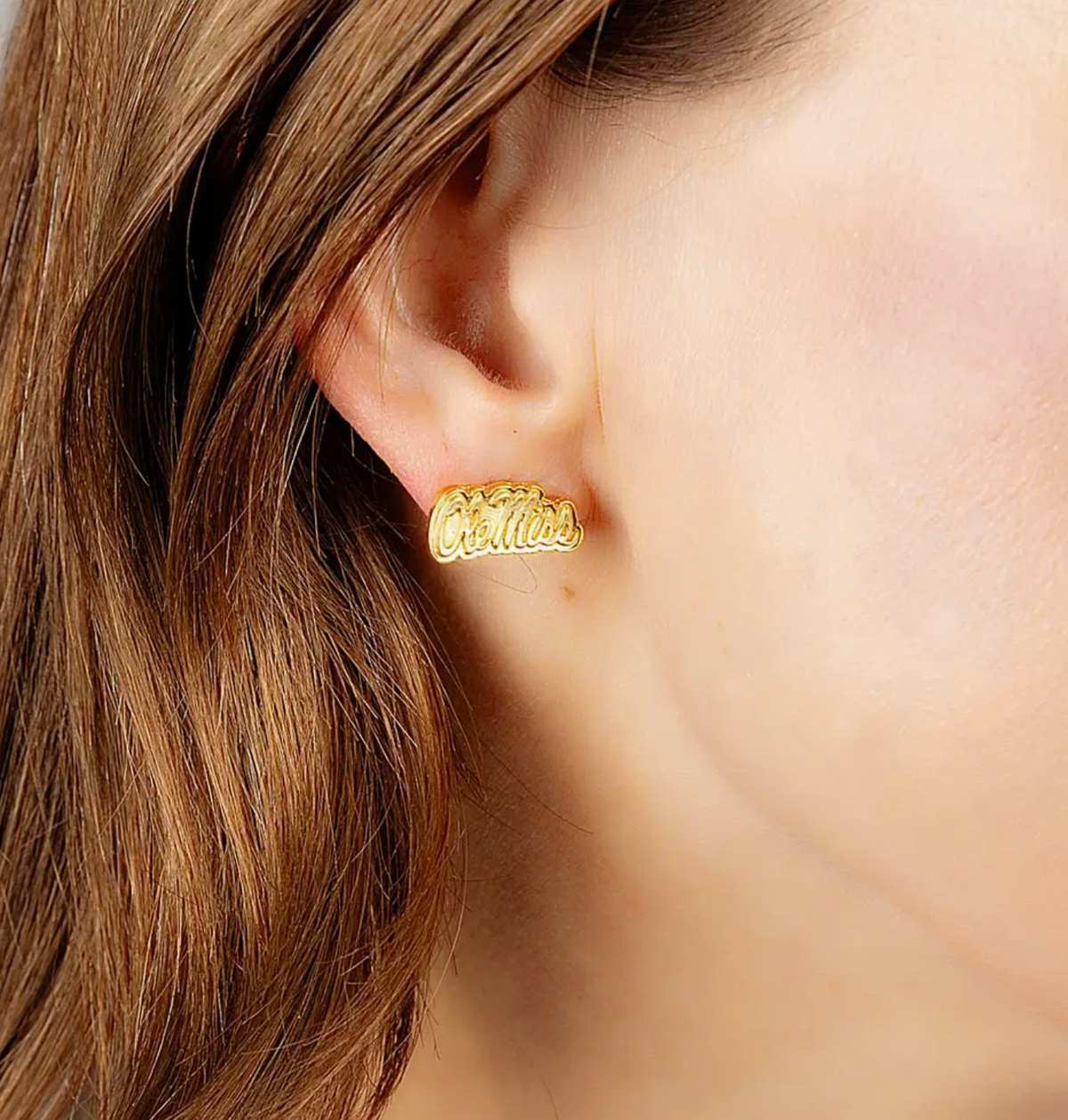 Ole Miss Rebels 24K Gold Plated Stud Earrings