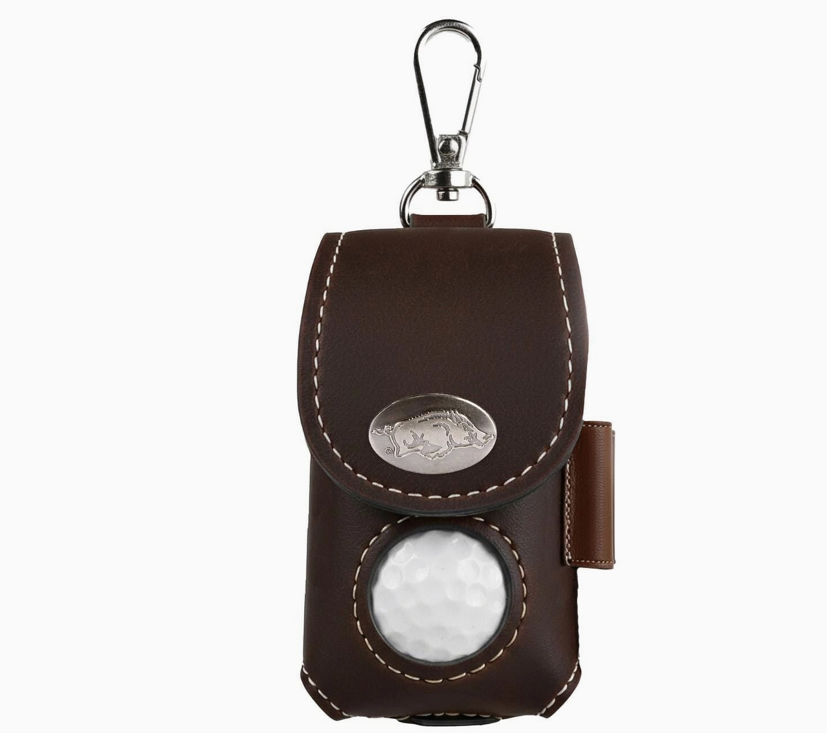 Arkansas Razorbacks Leather Golf Ball Holder