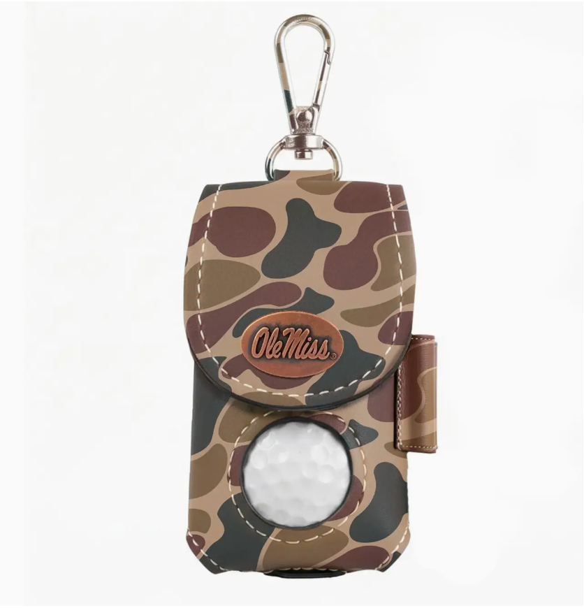 Ole Miss Rebels Leather Golf Ball Holder