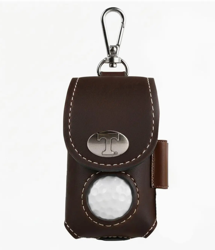 Tennessee Vols Leather Golf Ball and Tee Holder