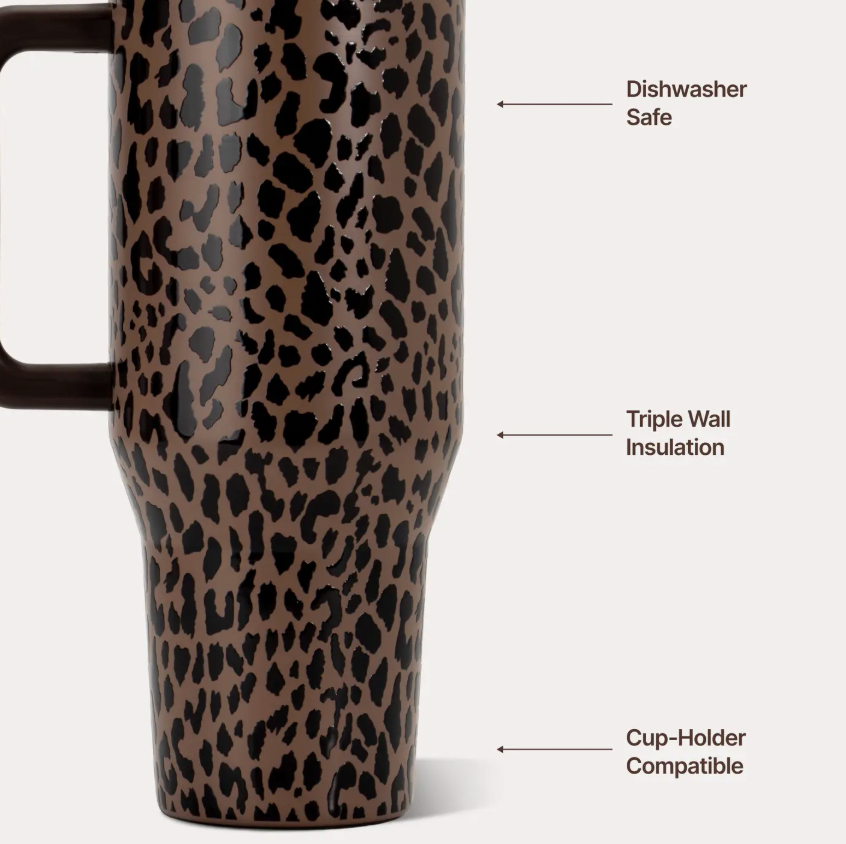 Brown Leopard HydroJug 32 oz Traveler Tumbler