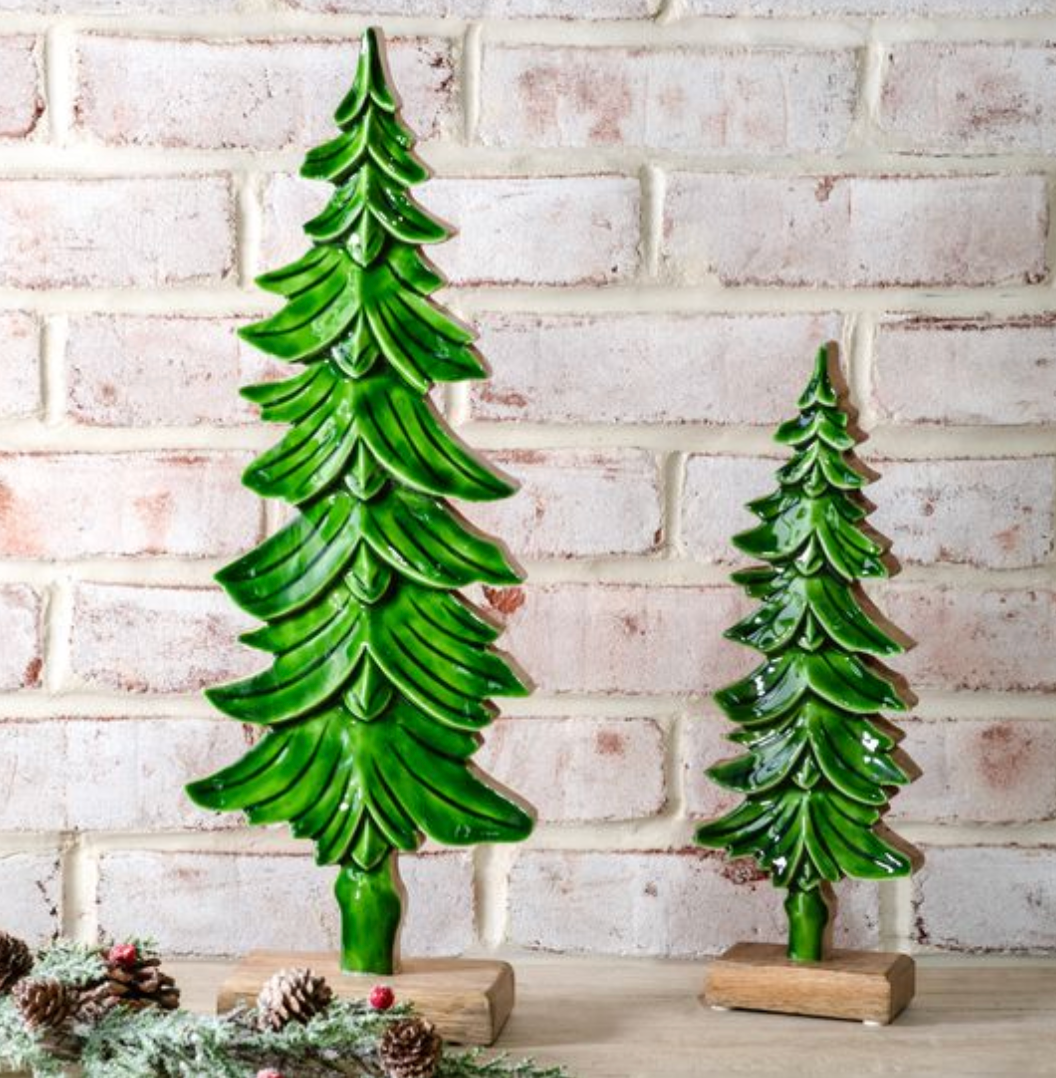 Small - WOODEN EVERGREEN TREE DECOR