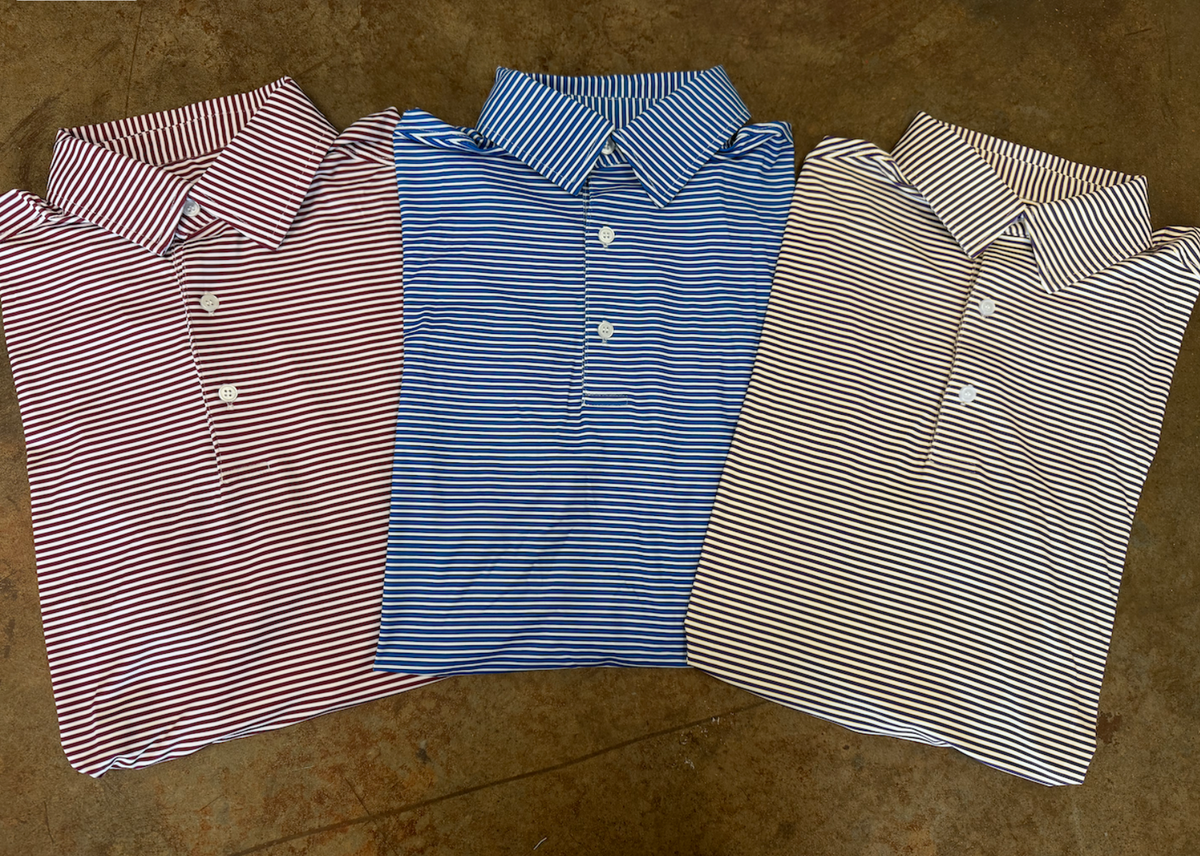 Micro Stripe Polo-Purple, Gold, White
