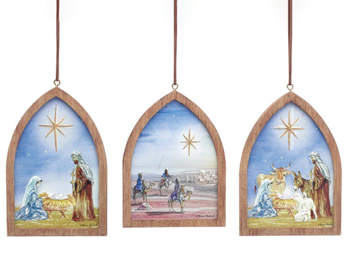 ASTD WOODEN RELIGIOUS ARCH ORNAMENTS