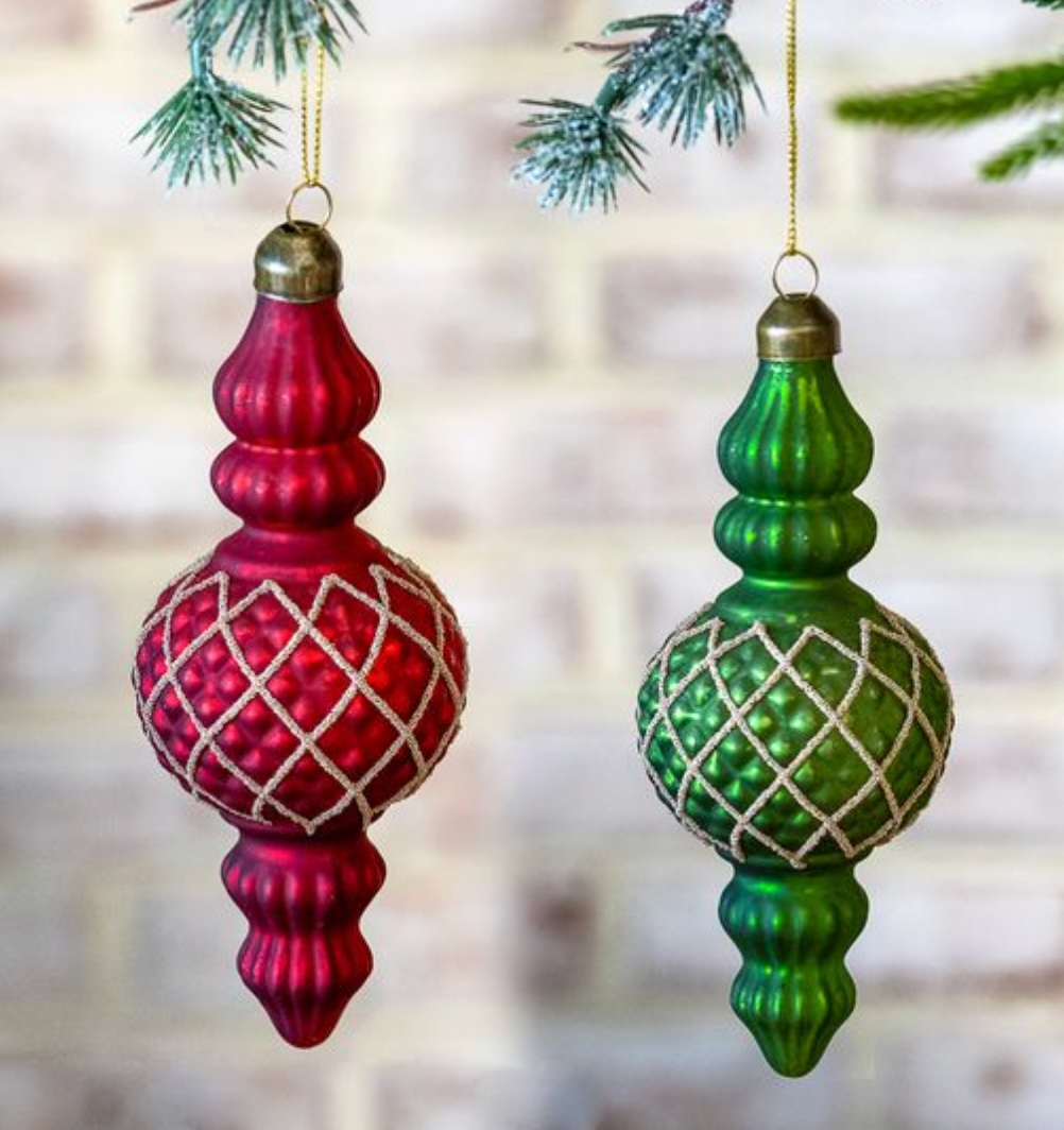 6" RED CHECK ORNAMENTS