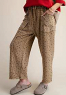 DITSY PRINTED MINERAL WASHED TERRY KNIT PANTS