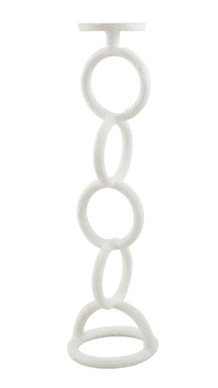 White Chain Link Candlesticks