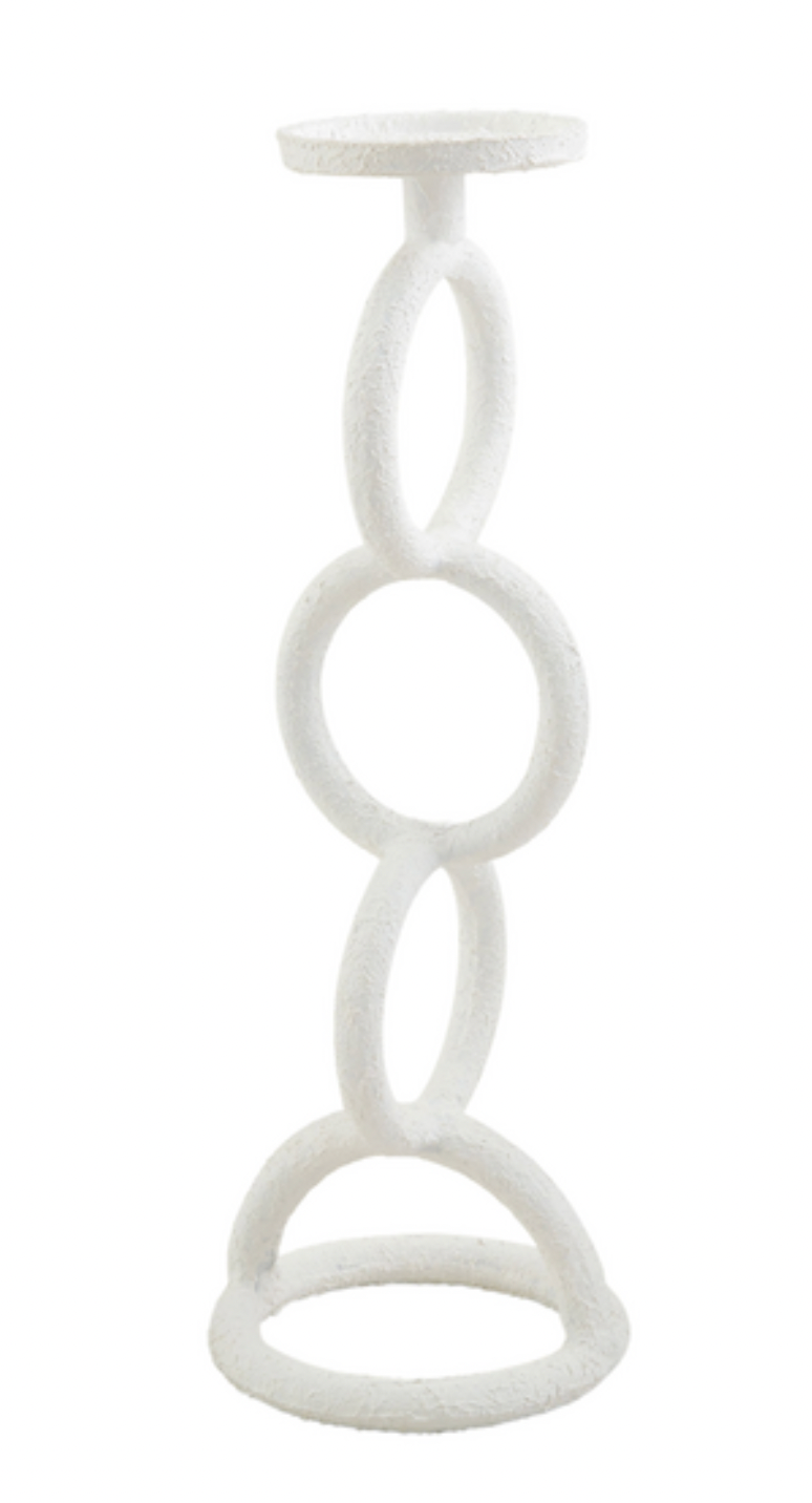 White Chain Link Candlesticks