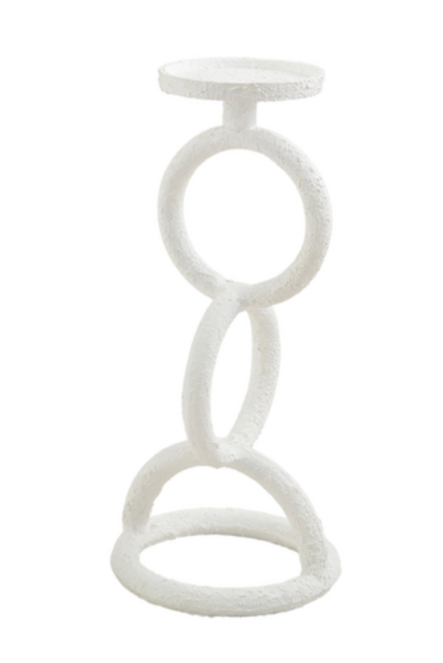 White Chain Link Candlesticks