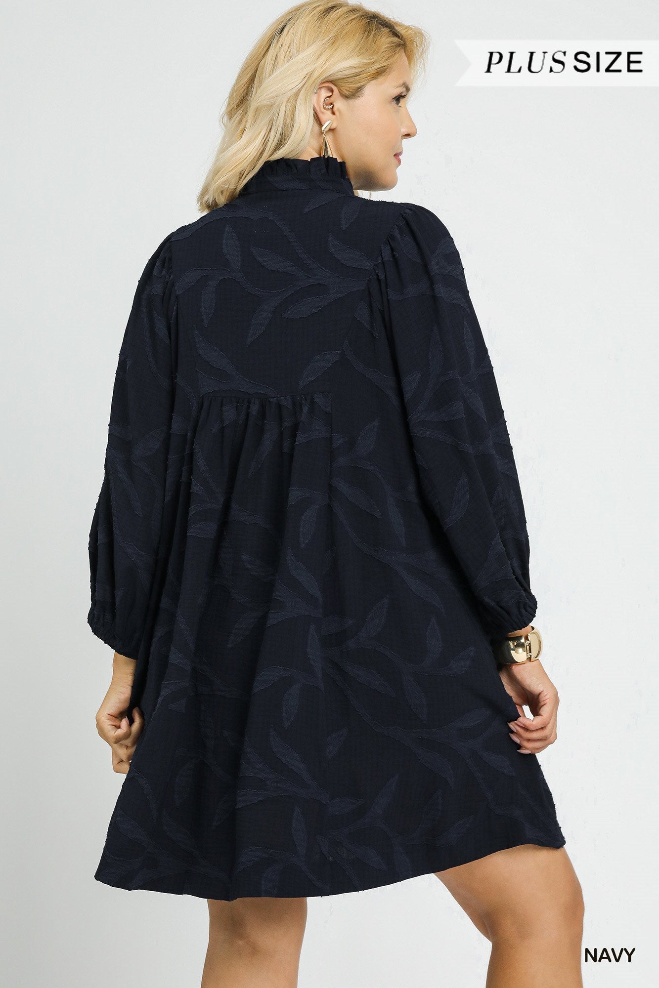 Jacquard High Ruffle Dress