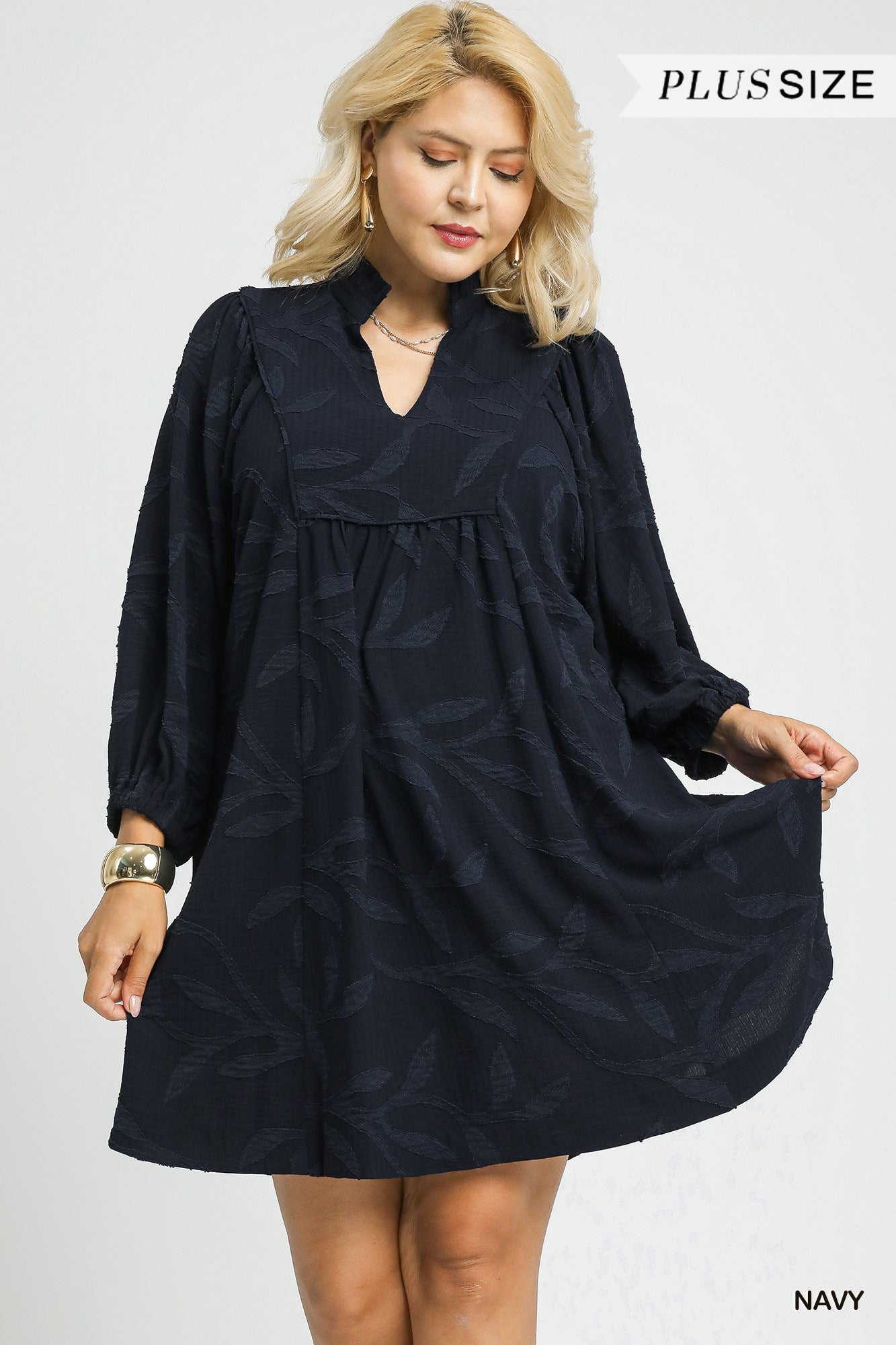 Jacquard High Ruffle Dress