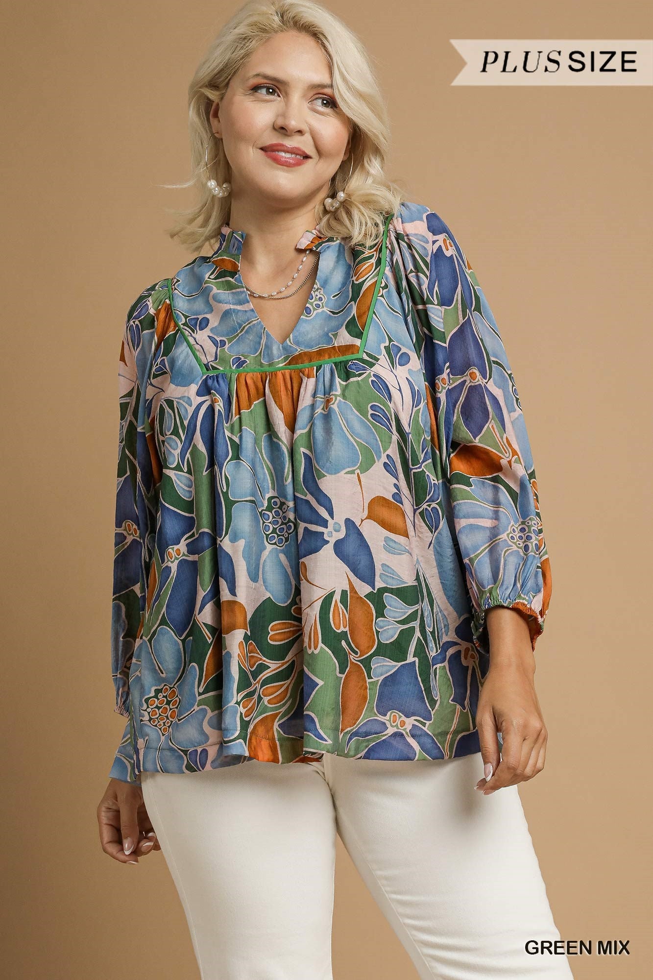 Abstract Floral Blouse