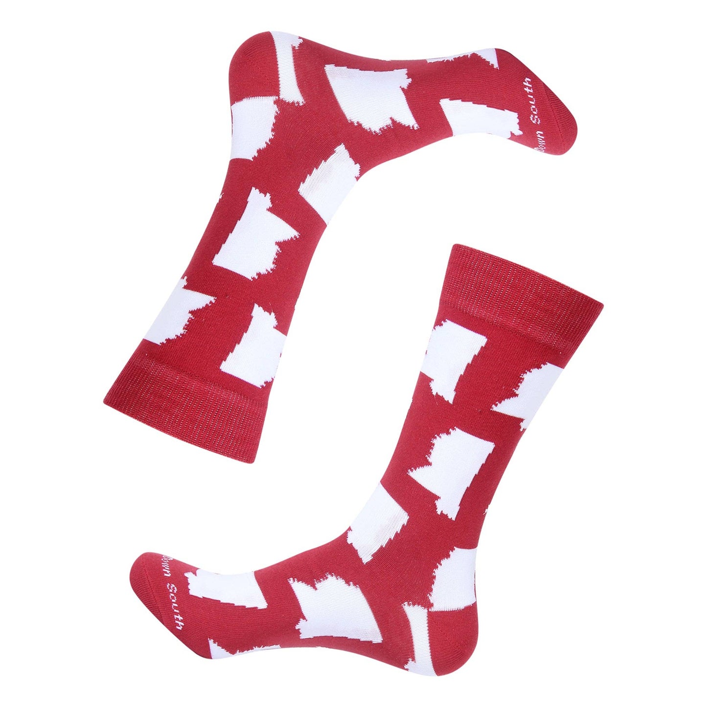 Red/White Mississippi State Shape Socks