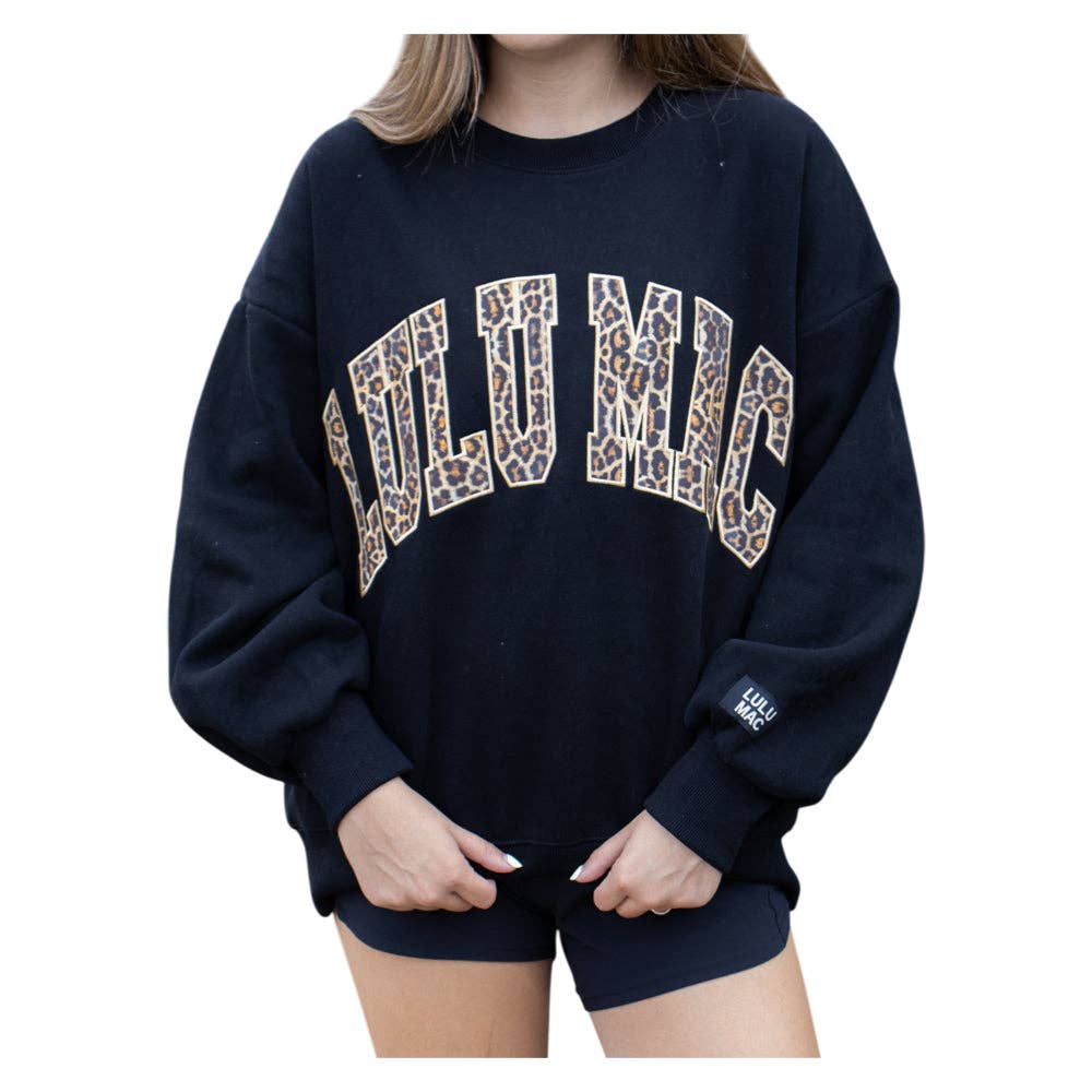 LEOPARD BLACK SWEATSHIRT