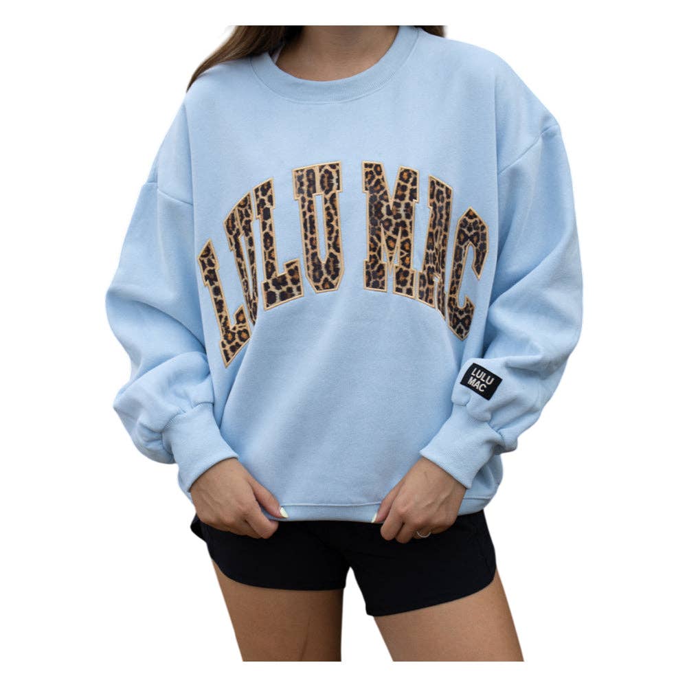 LEOPARD LIGHT BLUE SWEATSHIRT