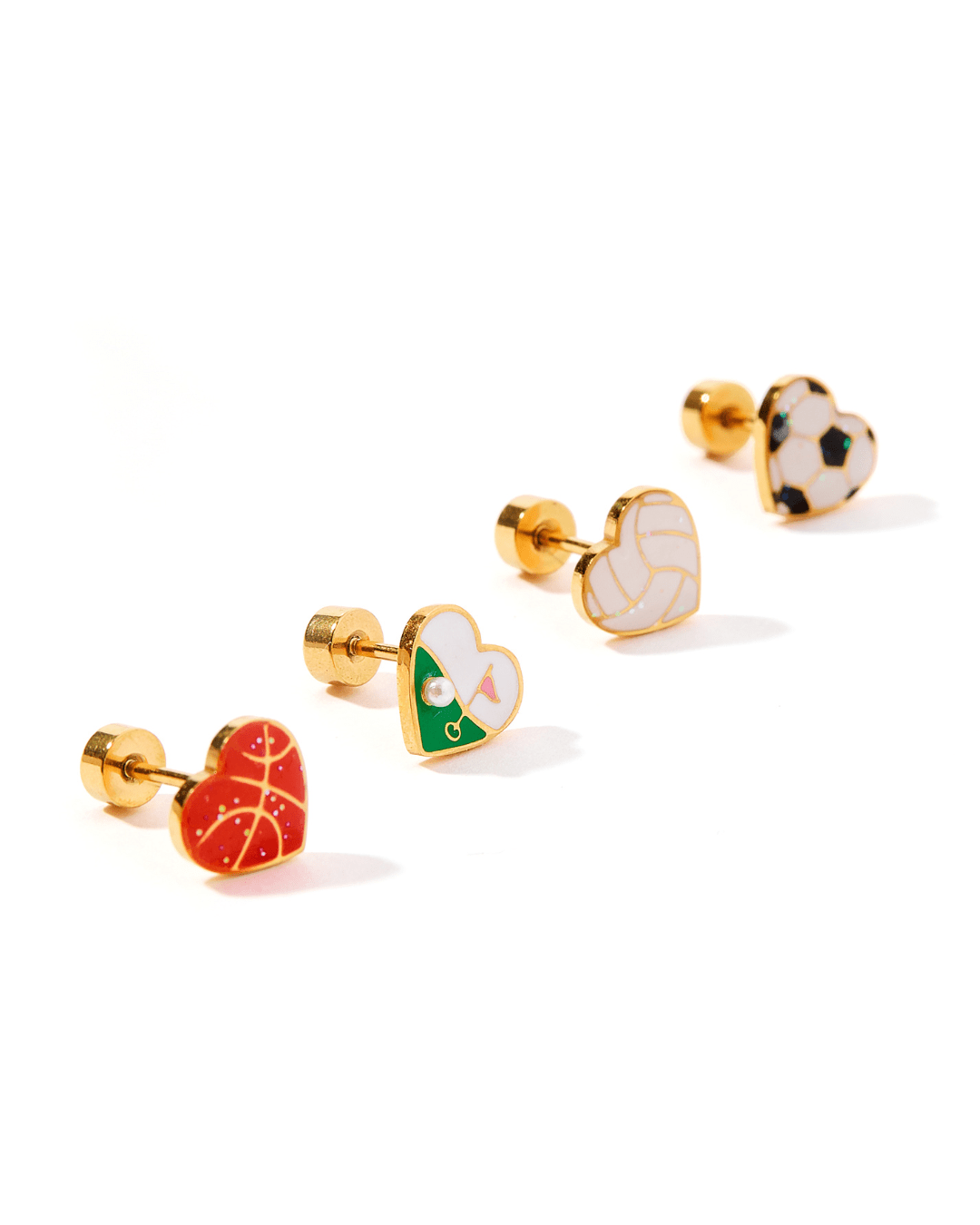Screwback Stud Earrings - Soccer