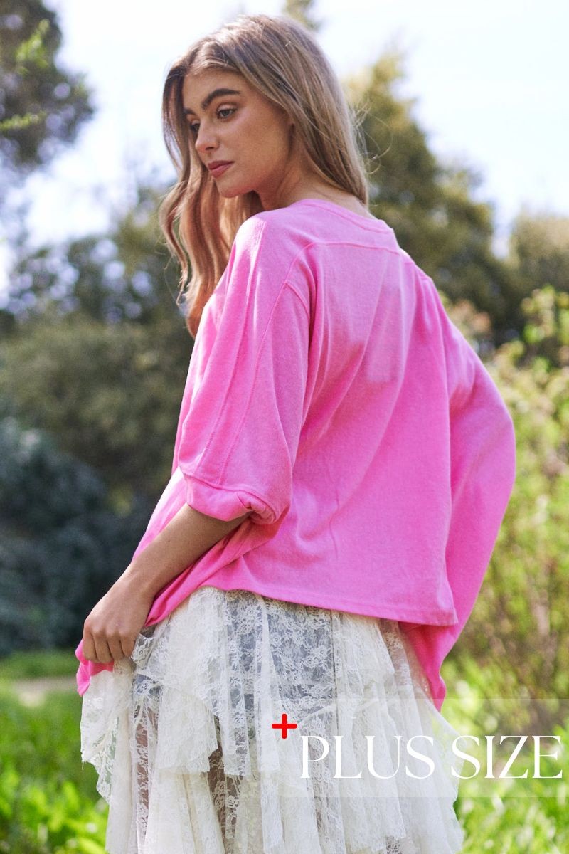 Dolman Loose Fit Solid Color Top