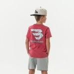 YTH SS Tee-Flying B White Camo-Heather Crimson
